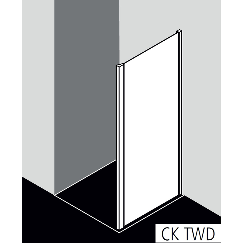 Stěna boční Kermi Cada XS CKTWD černá, čiré ESG sklo s úpravou CADAclean 50 x 200 cm