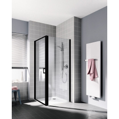 Stěna boční Kermi Cada XS CKTWD černá, čiré ESG sklo s úpravou CADAclean 50 x 200 cm