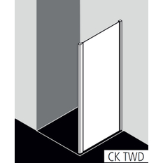 Stěna boční Kermi Cada XS CKTWD černá, čiré ESG sklo s úpravou CADAclean 50 x 200 cm
