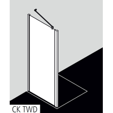 Stěna boční Kermi Cada XS CKTWD černá, čiré ESG sklo s úpravou CADAclean 85 x 200 cm