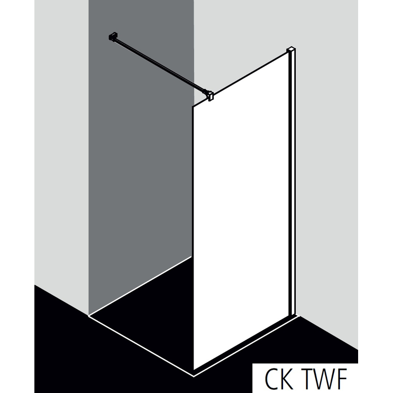Zástěna Walk-in Wall Kermi Cada XS CKTWF stříbrná vysoký lesk, Serigrafie ESG sklo s úpravou CADAclean 80 x 200 cm