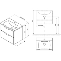 Skříňka pod umyvadlo Ravak SD Classic II 70 bílá/bílá