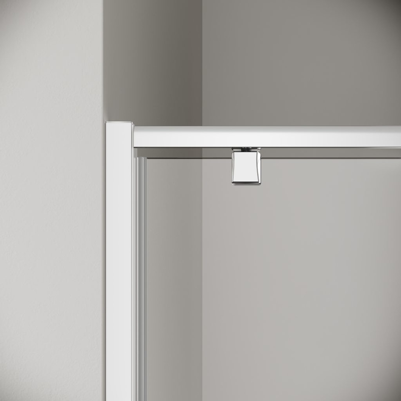 Dveře kyvné pivotové 1-křídle Kermi Stina STKOP stříbrné vysoký lesk, čiré ESG sklo s úpravou CLEAN 80 x 195 cm
