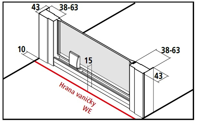 Dveře kyvné pivotové 1-křídle Kermi Stina STKOP stříbrné vysoký lesk, čiré ESG sklo s úpravou CLEAN 80 x 195 cm