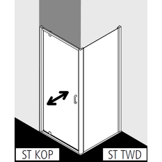 Dveře kyvné pivotové 1-křídle Kermi Stina STKOP stříbrné vysoký lesk, čiré ESG sklo s úpravou CLEAN 80 x 195 cm