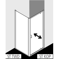 Dveře kyvné pivotové 1-křídle Kermi Stina STKOP stříbrné vysoký lesk, čiré ESG sklo s úpravou CLEAN 80 x 195 cm