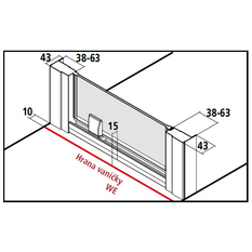 Dveře kyvné pivotové 1-křídle Kermi Stina STKOP stříbrné vysoký lesk, čiré ESG sklo s úpravou CLEAN 80 x 195 cm