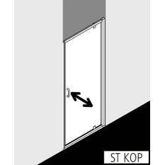 Dveře kyvné pivotové 1-křídle Kermi Stina STKOP stříbrné vysoký lesk, čiré ESG sklo s úpravou CLEAN 80 x 195 cm