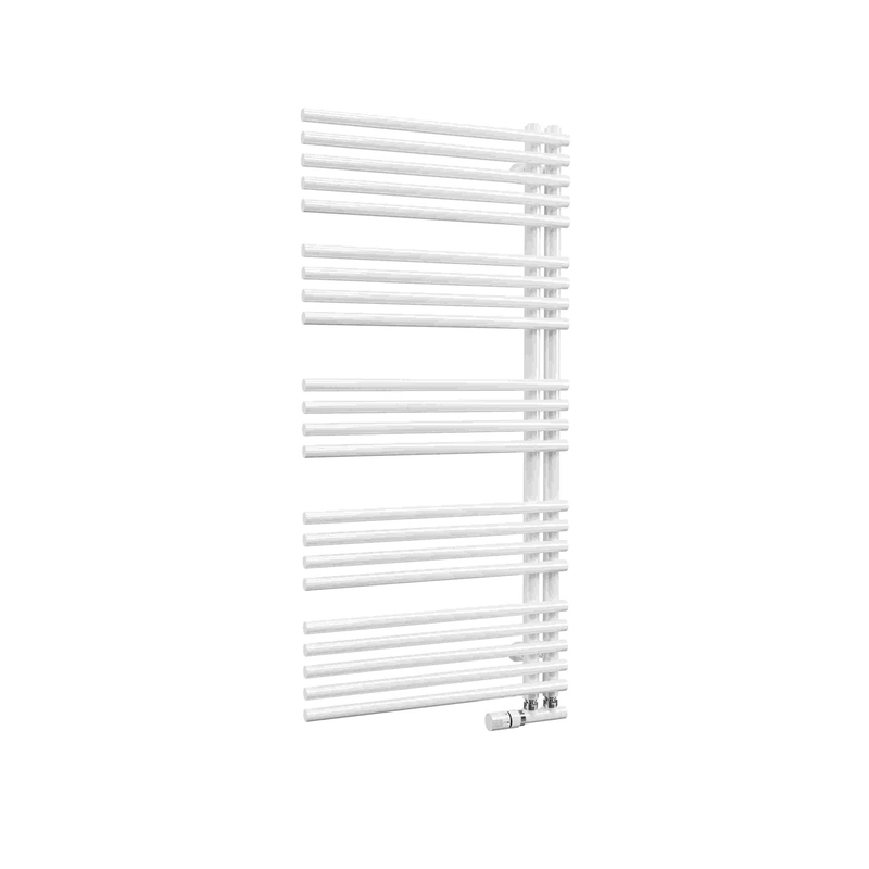 Těleso koupelnové trubkové Isan Calypso 1510 x 600 mm, 713 W, levé, elektrické pro systém Nexus, sněhově bílá RAL 9016