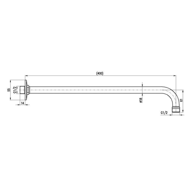 Držák boční pro hlavovou sprchu 40 cm MD0150Z, barva zlato