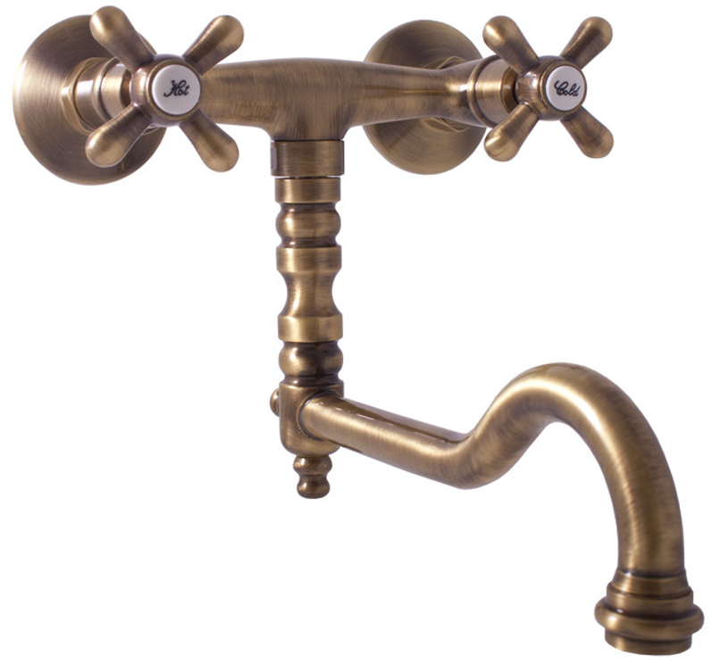 Vodovodní baterie dřezová MK101.5/29SM Morava Retro, barva stará mosaz, rozměr 150 mm