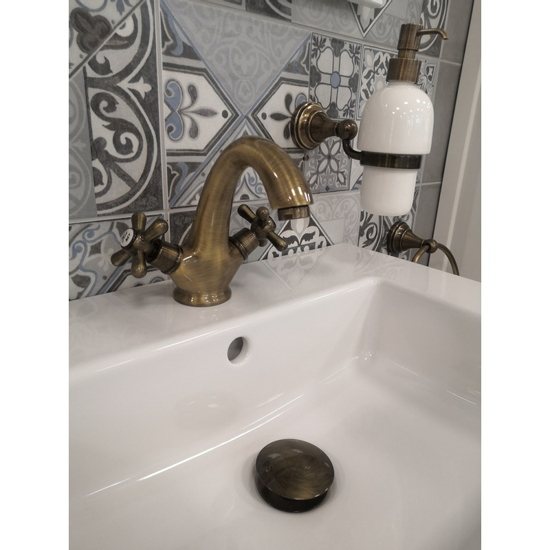 Vodovodní baterie umyvadlová MK128.5SM Morava Retro, barva stará mosaz, rozměr 1/2˝