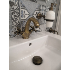 Vodovodní baterie umyvadlová MK128.5SM Morava Retro, barva stará mosaz, rozměr 1/2˝