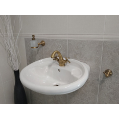 Vodovodní baterie umyvadlová MK128.5SM Morava Retro, barva stará mosaz, rozměr 1/2˝