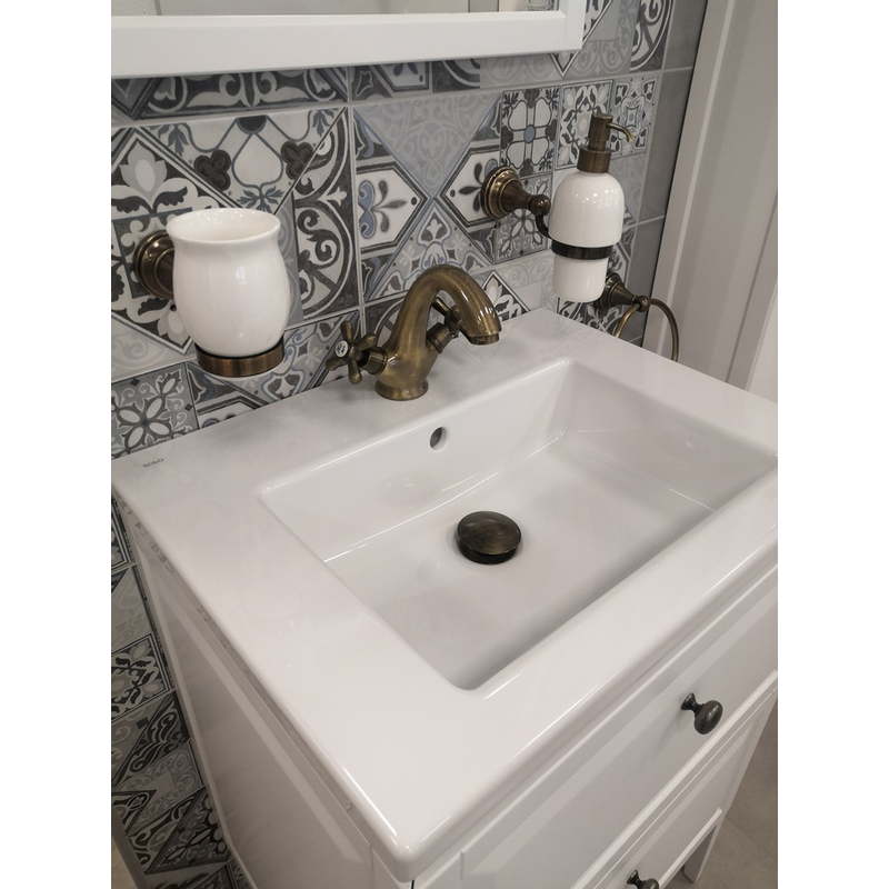 Vodovodní baterie umyvadlová s výpustí click-clack MK129.5SM Morava Retro, barva stará mosaz, rozměr 1/2˝