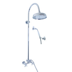 Vodovodní baterie sprchová MK181.5/3 Morava Retro s hlavovou a ruční sprchou, barva chrom, rozměr 150 mm