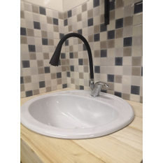 Vodovodní baterie dřezová s flexibilním ramínkem se sprchou SA006.5/13 Sázava, barva chrom/černá, rozměr 1/2˝, typ ručky SA006.5/13