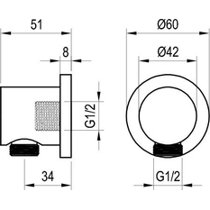 Podomítkový vývod sprchy Ravak 701.21GB Graphite Brushed