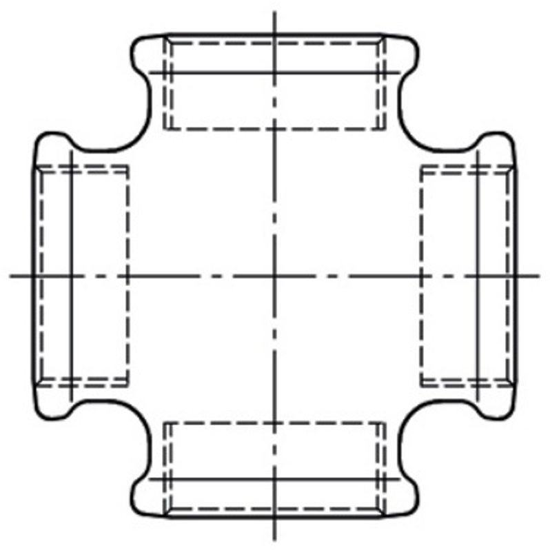 Kříž pozinkovaný Atusa Nr.180 FFFF 5/4˝ vnitřní závit