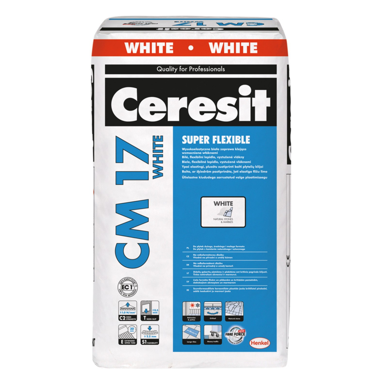 Lepidlo cementové vysoce flexibilní Ceresit CM 17 White 25 kg