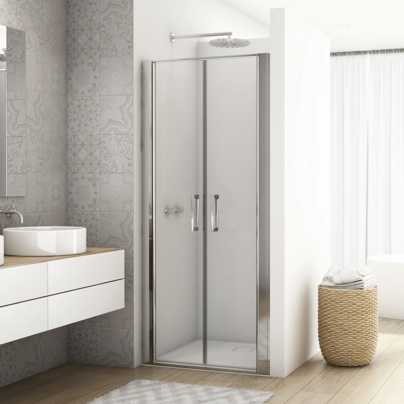 Dvoukřídlé dveře Ronal Divera 1200 x 2000 mm, černá matná/sklo čiré