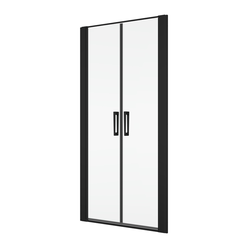 Dvoukřídlé dveře Ronal Divera 1200 x 2000 mm, černá matná/sklo čiré