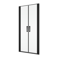 Dvoukřídlé dveře Ronal Divera 1200 x 2000 mm, černá matná/sklo čiré