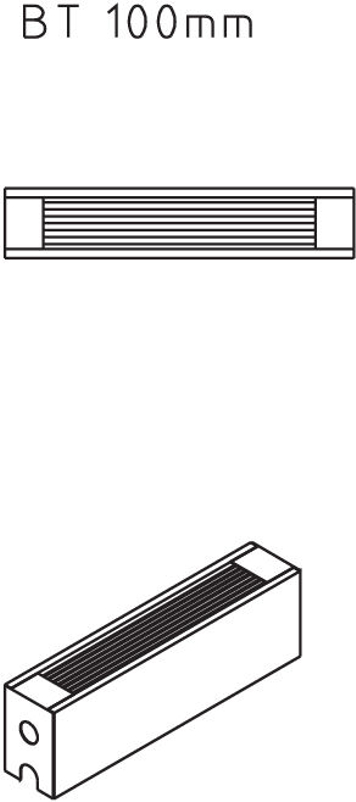 Konvektor Kermi Kompakt KKN10 100 x 3000 mm, 1506W, bílá, s mřížkou, připojení boční vlevo