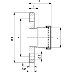 Přírubový přechod Viega Sanpress Inox G s SC-Contur 0259 DN32(35MM)