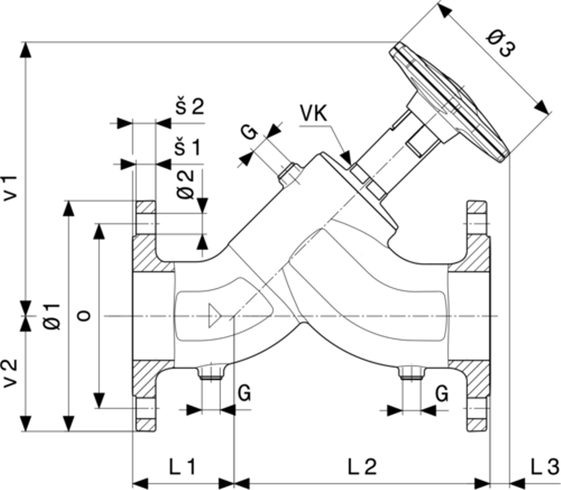 Ventil se šikmým sedlem Viega systémové armatury Easytop 2237.5xL 65