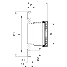 Přírubový přechod Viega Megapress S s SC-Contur 4259.1xL 114,3 (DN100)