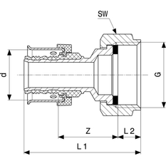 Připojovací šroubení Viega Smartpress 6763 63 x 2 3/8˝