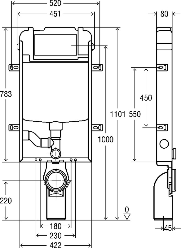 WC blok Viega Prevista Pure 8513.31 1070