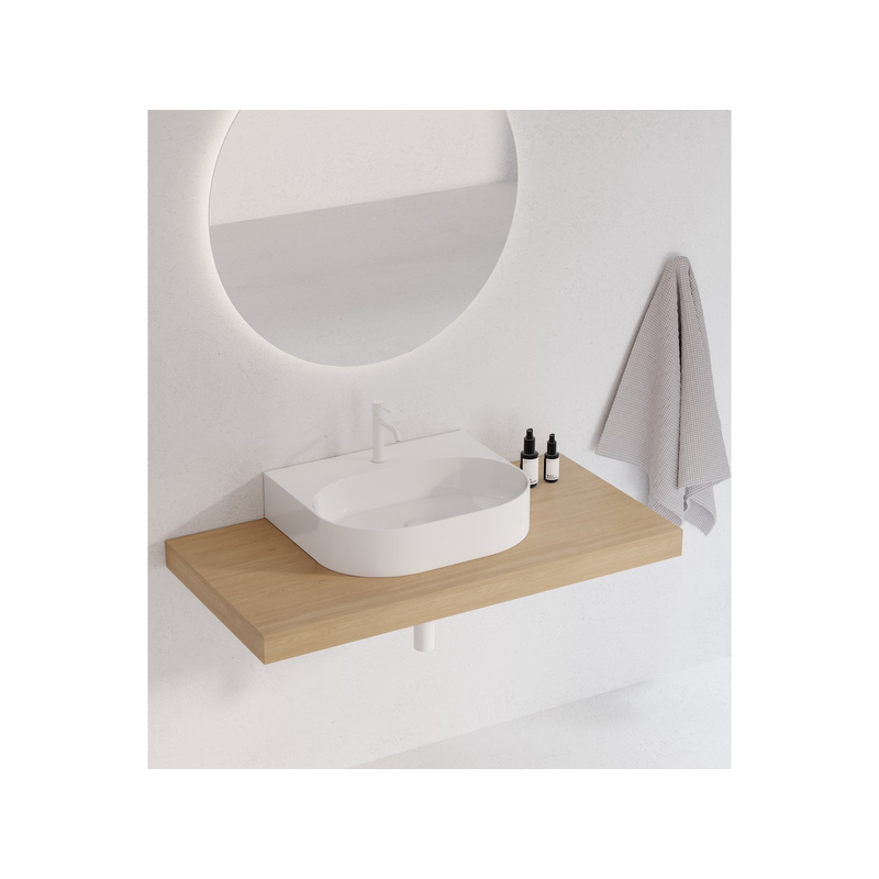 Umyvadlo Ravak Ceramic Slim Wall O 55, s otvorem pro baterii, s přepadem, bílá