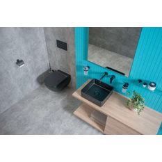 Umyvadlová kruhová mísa Jika Cubito Pure pr. 40 cm, černá matná