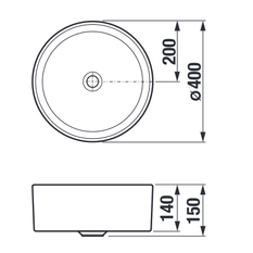 Umyvadlová kruhová mísa Jika Cubito Pure pr. 40 cm, černá matná