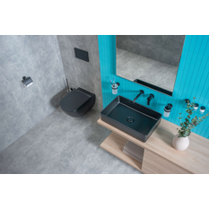 Umyvadlová obdélníková mísa Jika Cubito Pure 60 x 38 cm, černá matná