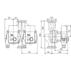 Mokroběžné čerpadlo s vysokou účinností Wilo Yonos PICO-D 30/1-8 PN10, G 2˝, 1x230V, 75W