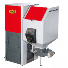 Kotel automatický na pelety a hnědé uhlí Rojek BIO 25, 5,8 - 21,8 kW, 5. třída, SVT 1400, levý