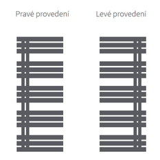 Těleso koupelnové trubkové Isan Miro 1500 x 600 mm, 680 W, levé, středové připojení, sněhově bílá RAL 9016
