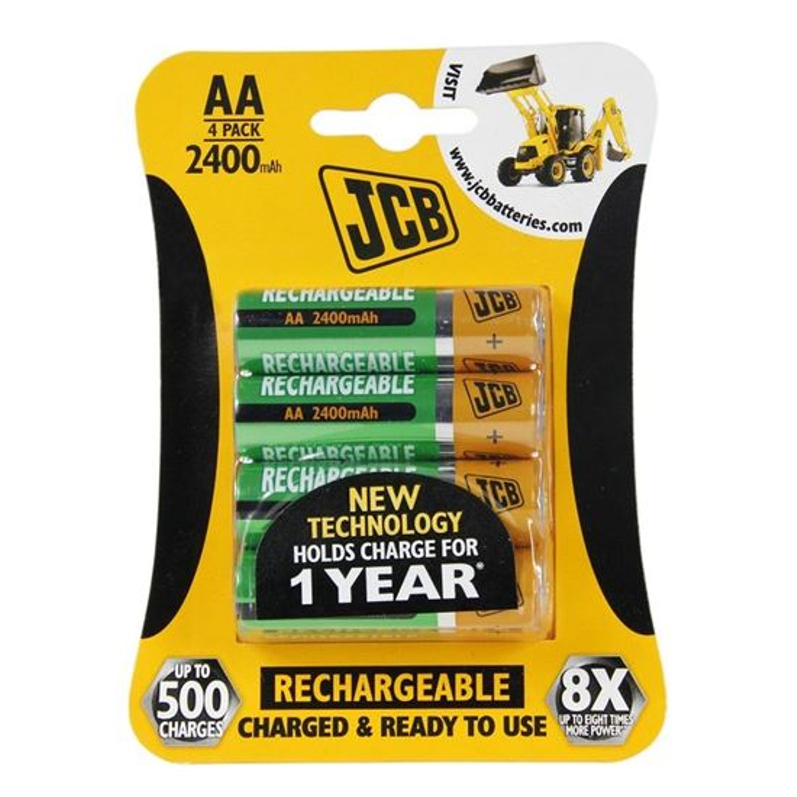 Baterie JCB RTU NiMH AA/R06, min.1200mAh, přednabitá, blistr 4 ks