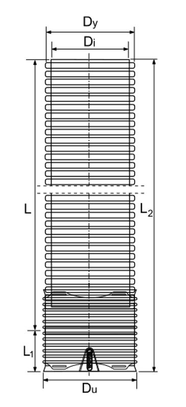 Trubka drenážní korugovaná Wavin PP X-Stream SN8 perforovaná 360° DN 150 x 1,5 x 6000 mm , černá