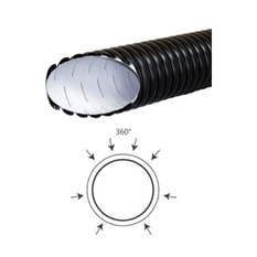 Trubka drenážní korugovaná Wavin PP X-Stream SN8 perforovaná 360° DN 150 x 1,5 x 6000 mm , černá