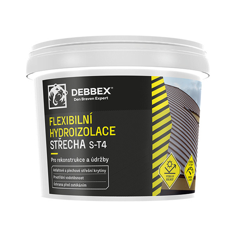 Flexibilní hydroizolace Den Braven STŘECHA S-T4 kbelík 12 kg, červená