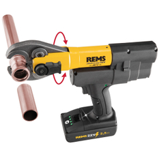 Set lisovací Rems Mini-Press 22V ACC, v L-Boxxu s čelistmi V 15+18+22