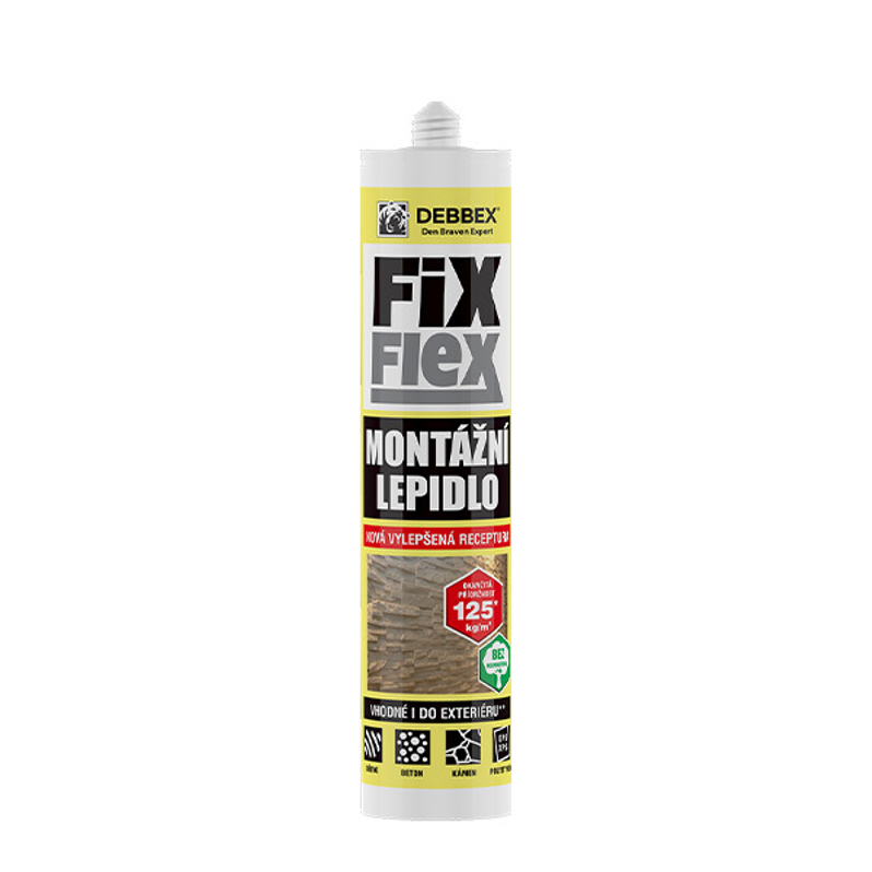 Montážní lepidlo Den Braven FIX FLEX kartuše 280 ml, šedá