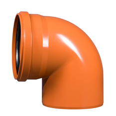 Koleno kanalizační Wavin PVC-U KGB 87°, DN 200, oranžová