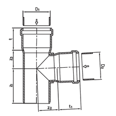 Odbočka kanalizační Wavin PVC-U KGEA 87°, DN 400 x 110, oranžová