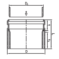 Přechod kanalizační Wavin PVC-U KGUSM z PVC/na kameninu DN 110, oranžová