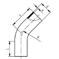 Elektrooblouk 45° Wavin PE100, svařování na tupo, SDR11, d 250